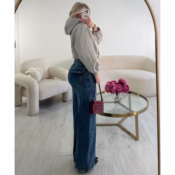 Jeans standard ballon revers bleu foncé - DRESS DESIREE