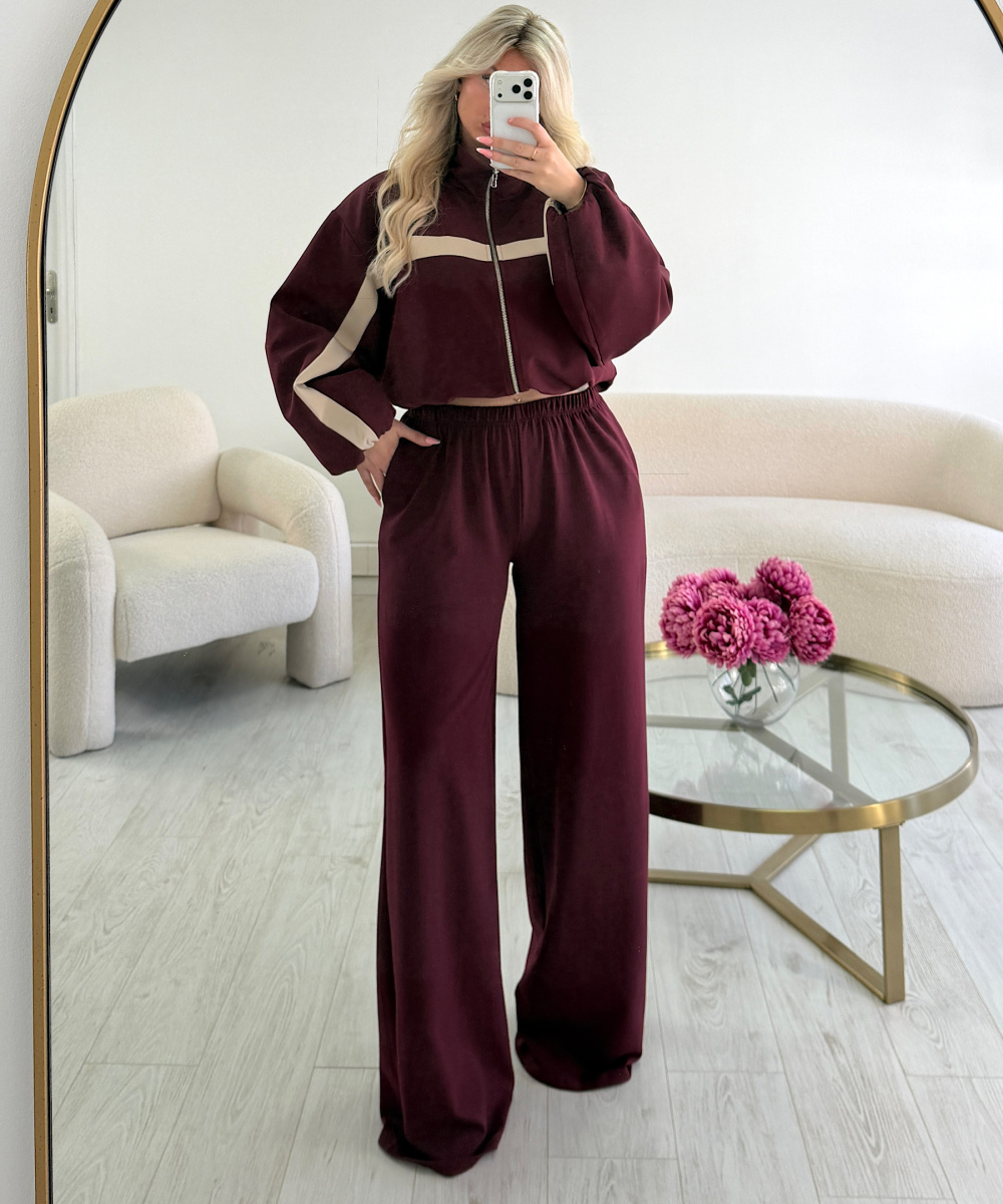 Comfy burgundy extra-tall trousers - DRESS DESIREE