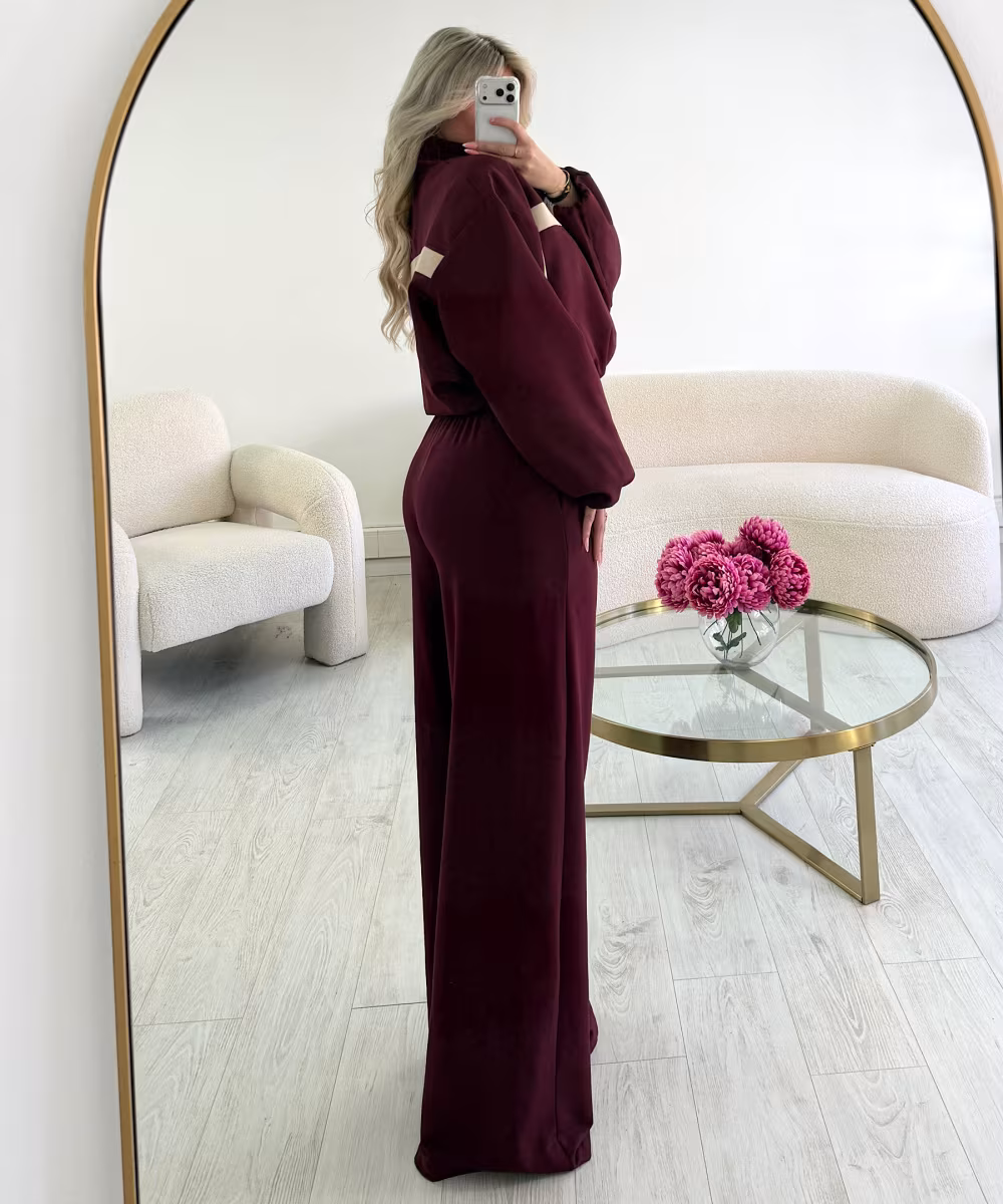 Pantalon cosy extra tall bordeaux