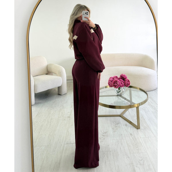 Comfy burgundy extra-tall trousers - DRESS DESIREE