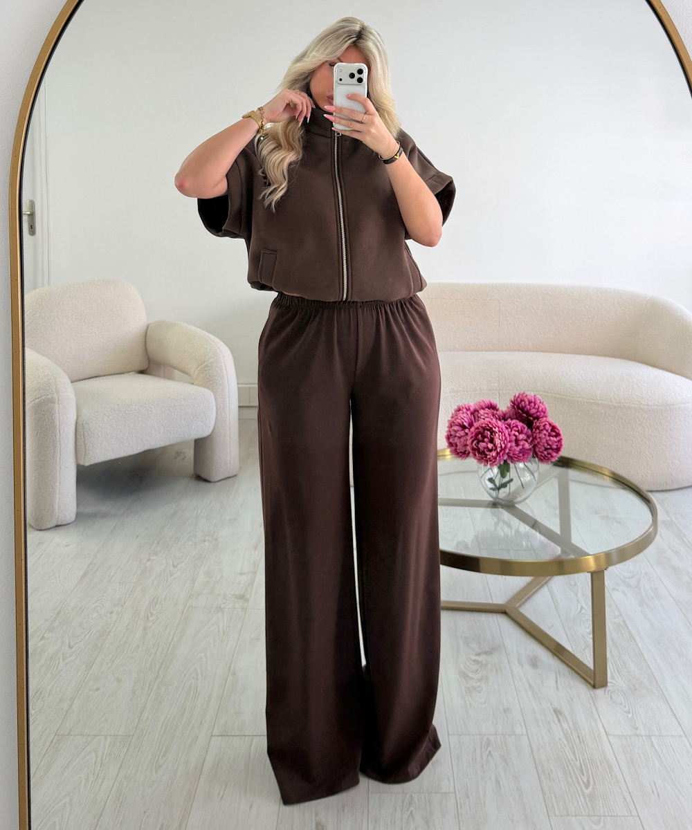 Comfy brown extra-tall trousers