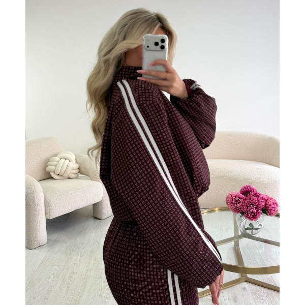 Bordeaux checked bomber jackets
