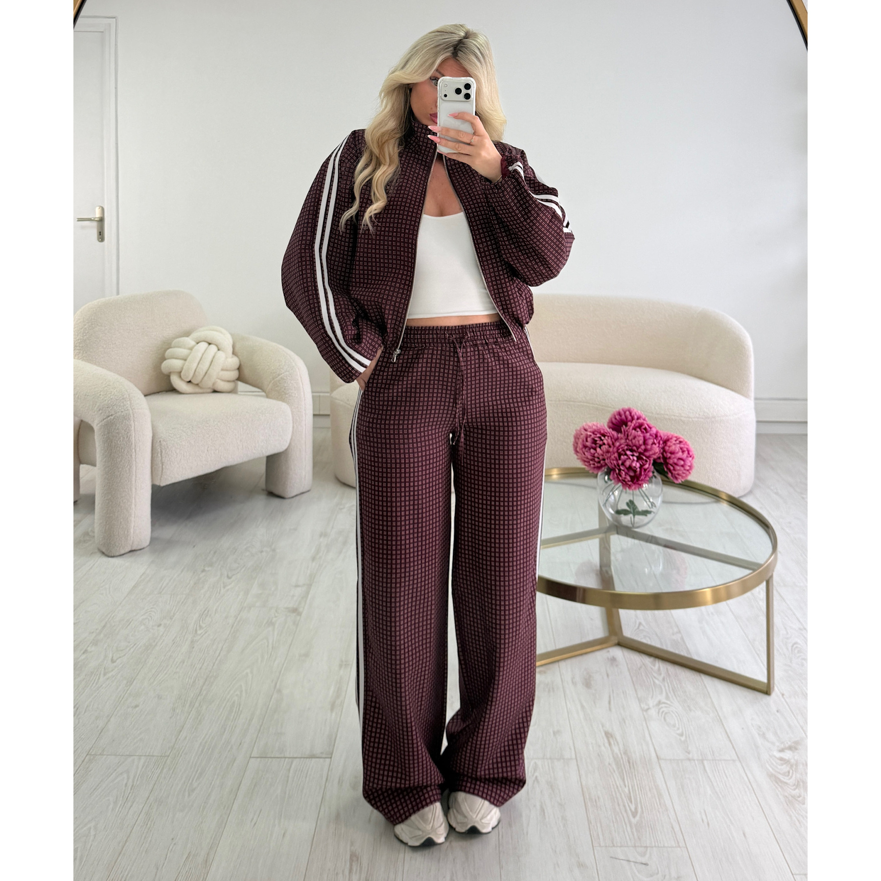 Pantalon casual carreaux bandes - DRESS DESIREE