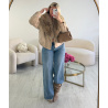Veste daim creme fourrure - DRESS DESIREE
